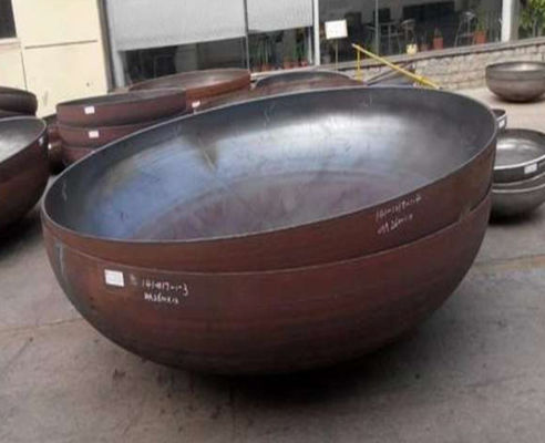 Keamanan Kepala Bola Akhir Kubah Tutup Tabung Baja Rinsing ISO9001