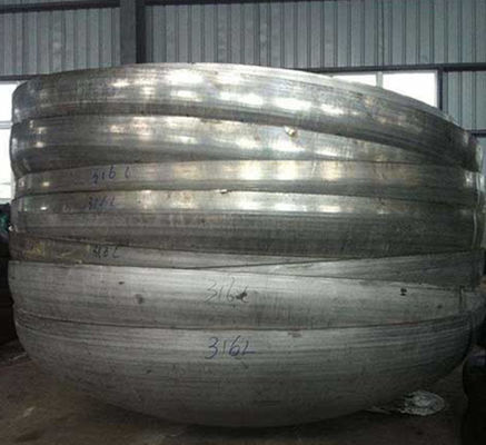 Kepala piring besar dari stainless steel yang tersegmentasi cap ujung kepala elips